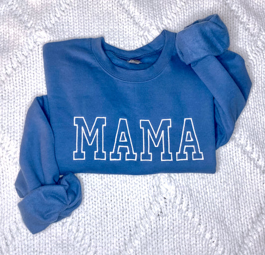 Embroidered Cozy MAMA Crewneck