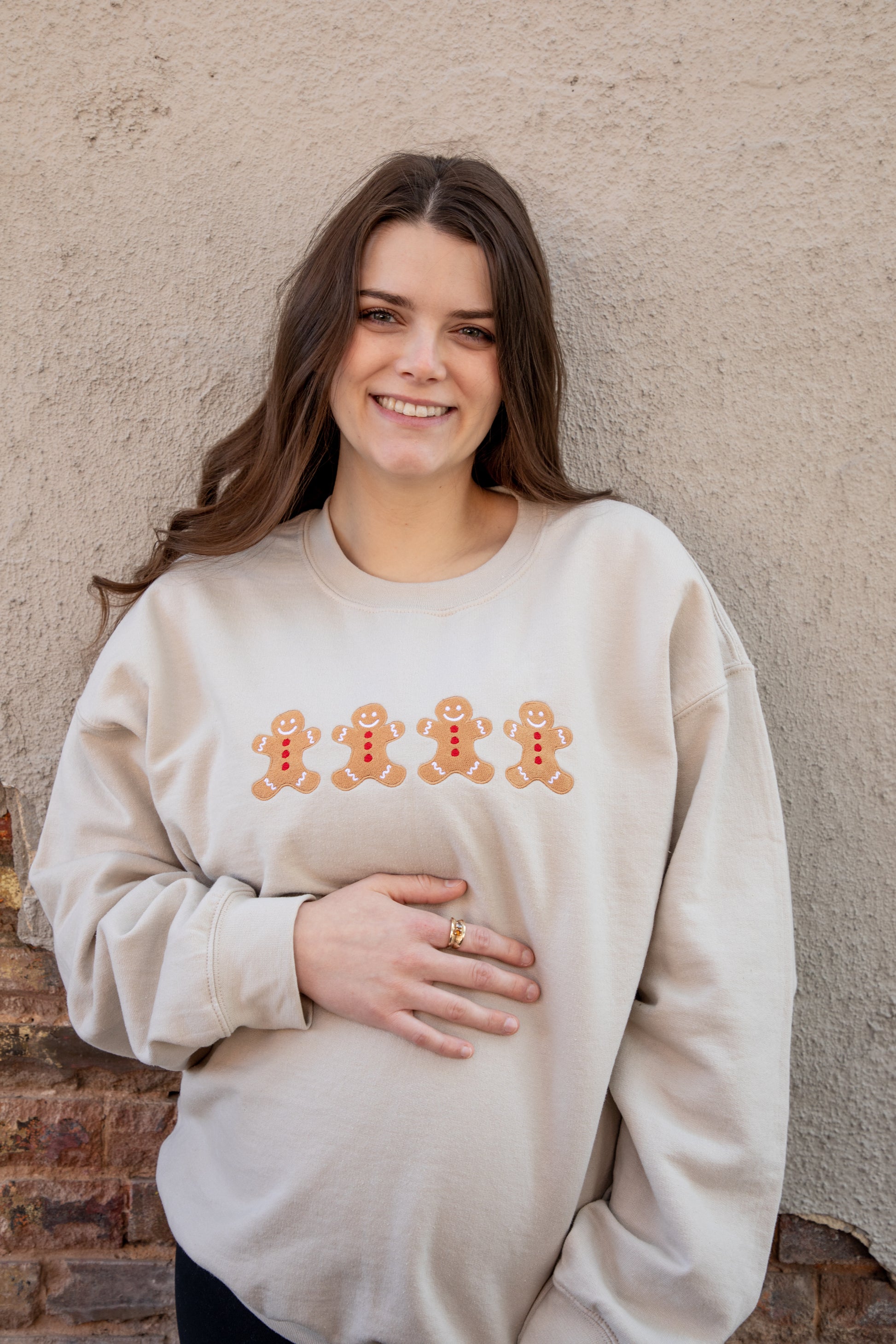 embroidered winter sweatshirt