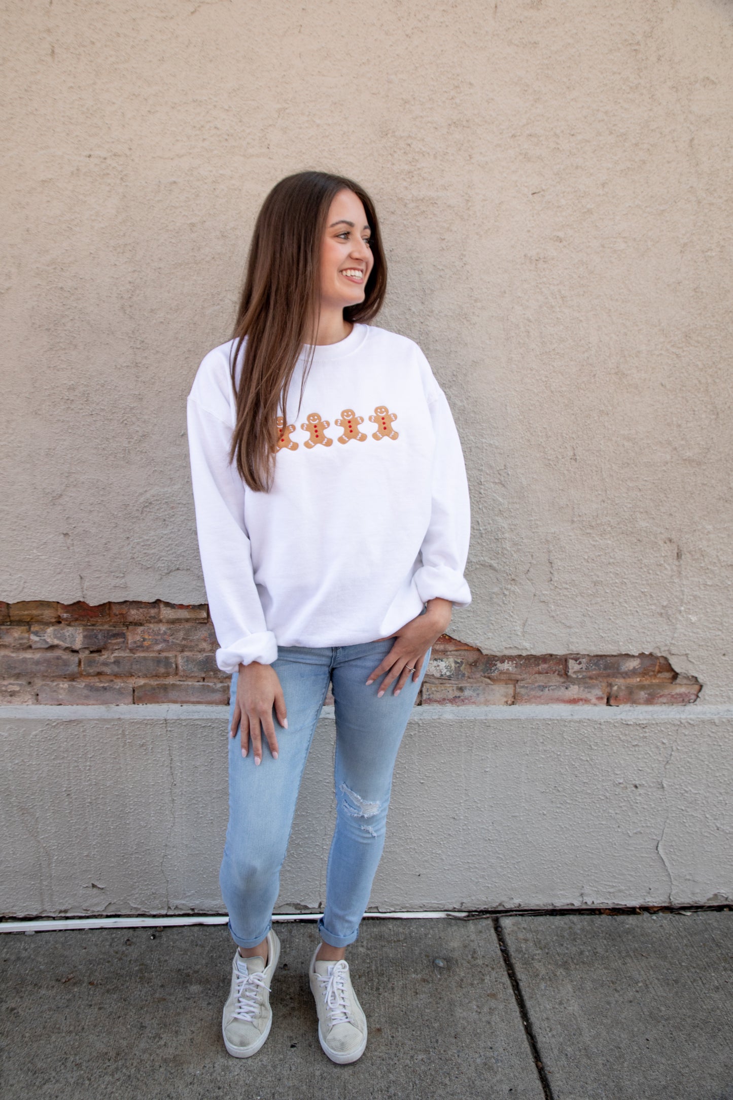 embroidered winter sweatshirt