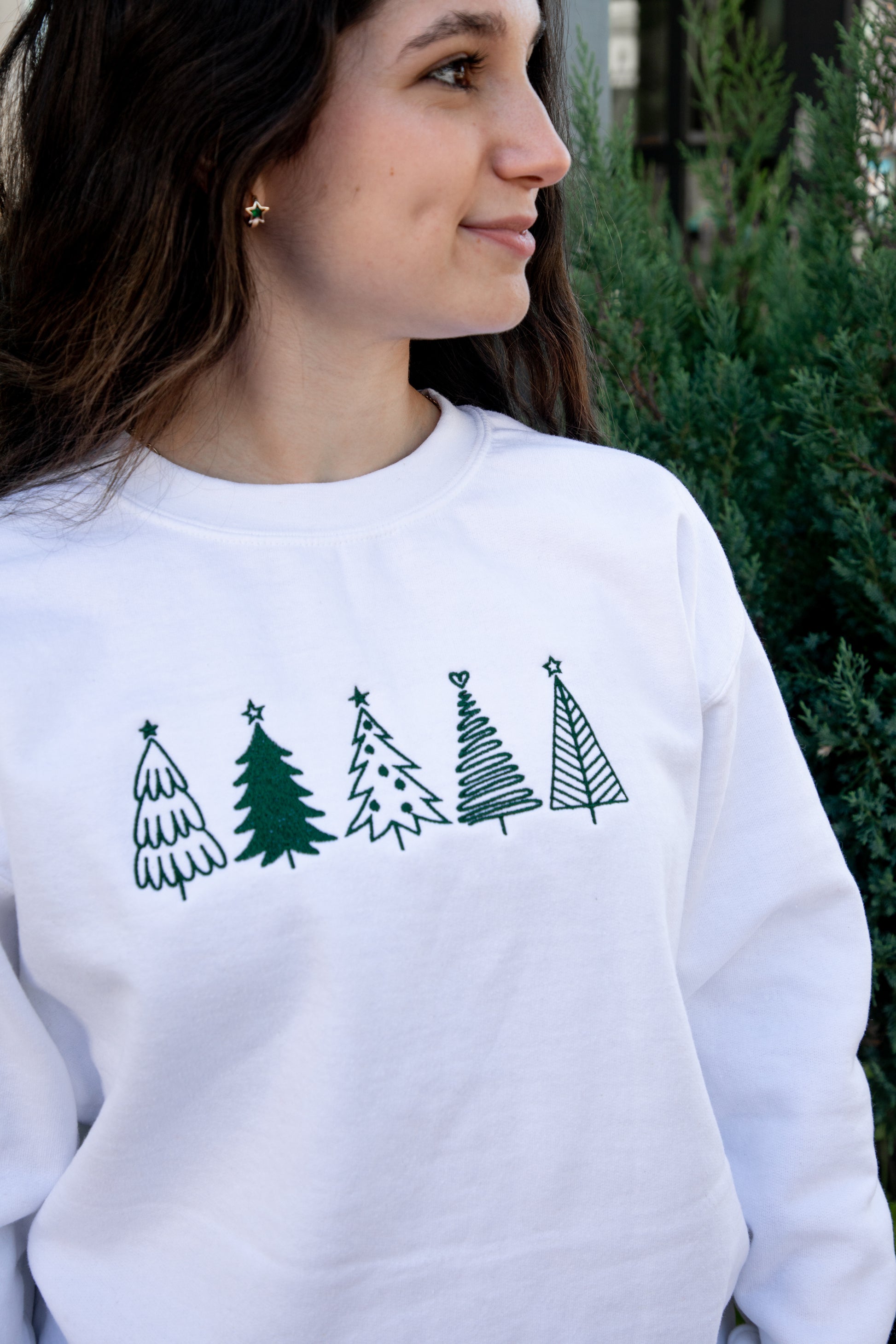 embroidered christmas sweatshirt