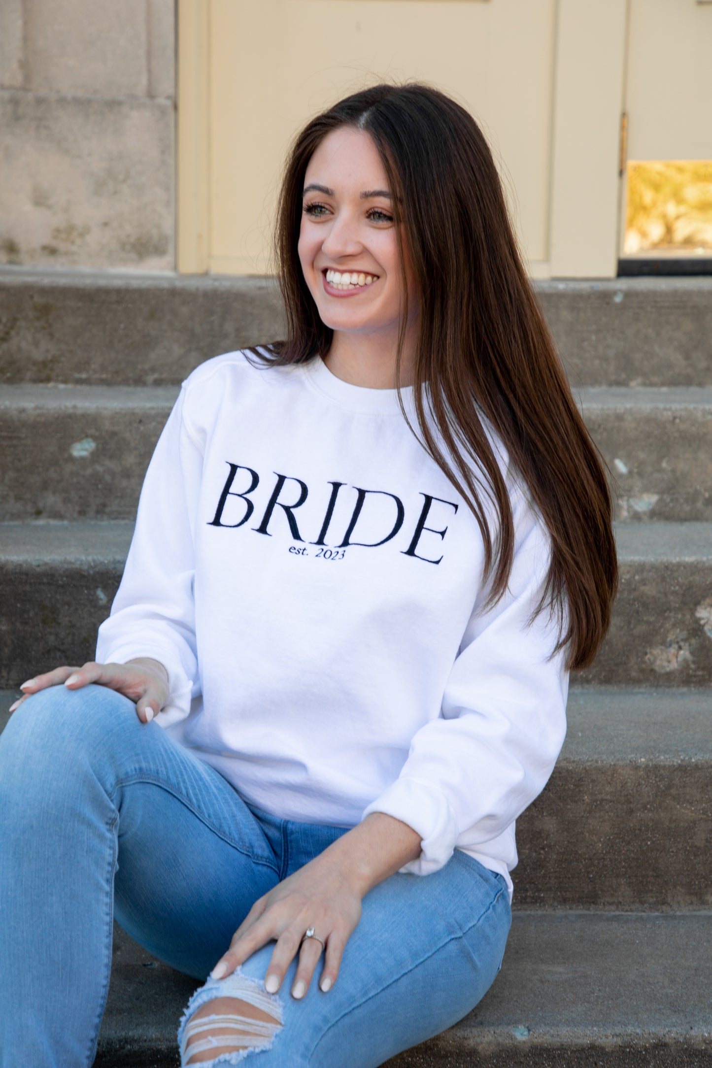 embroidered bride gift sweatshirt