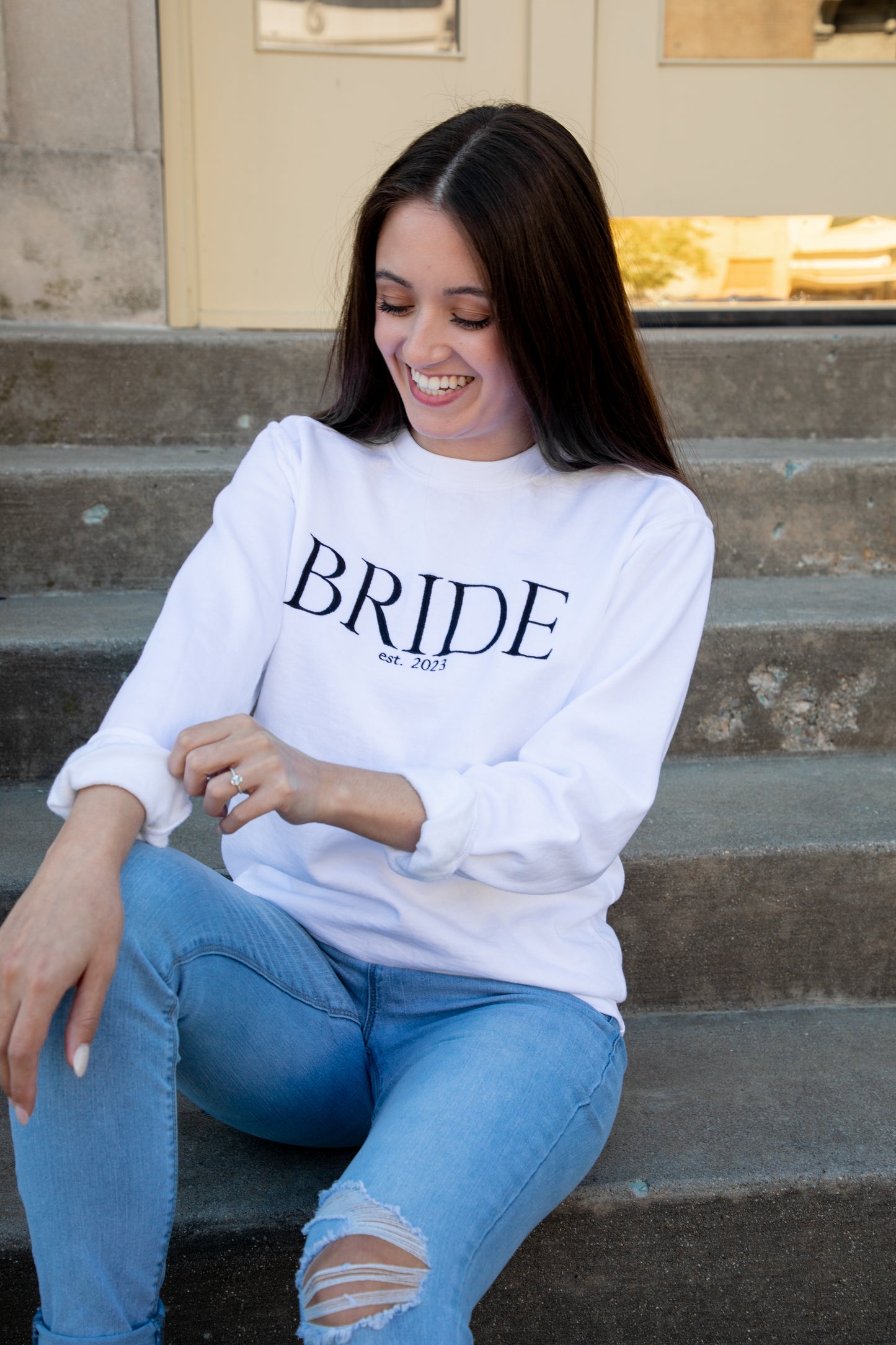 embroidered bride gift sweatshirt