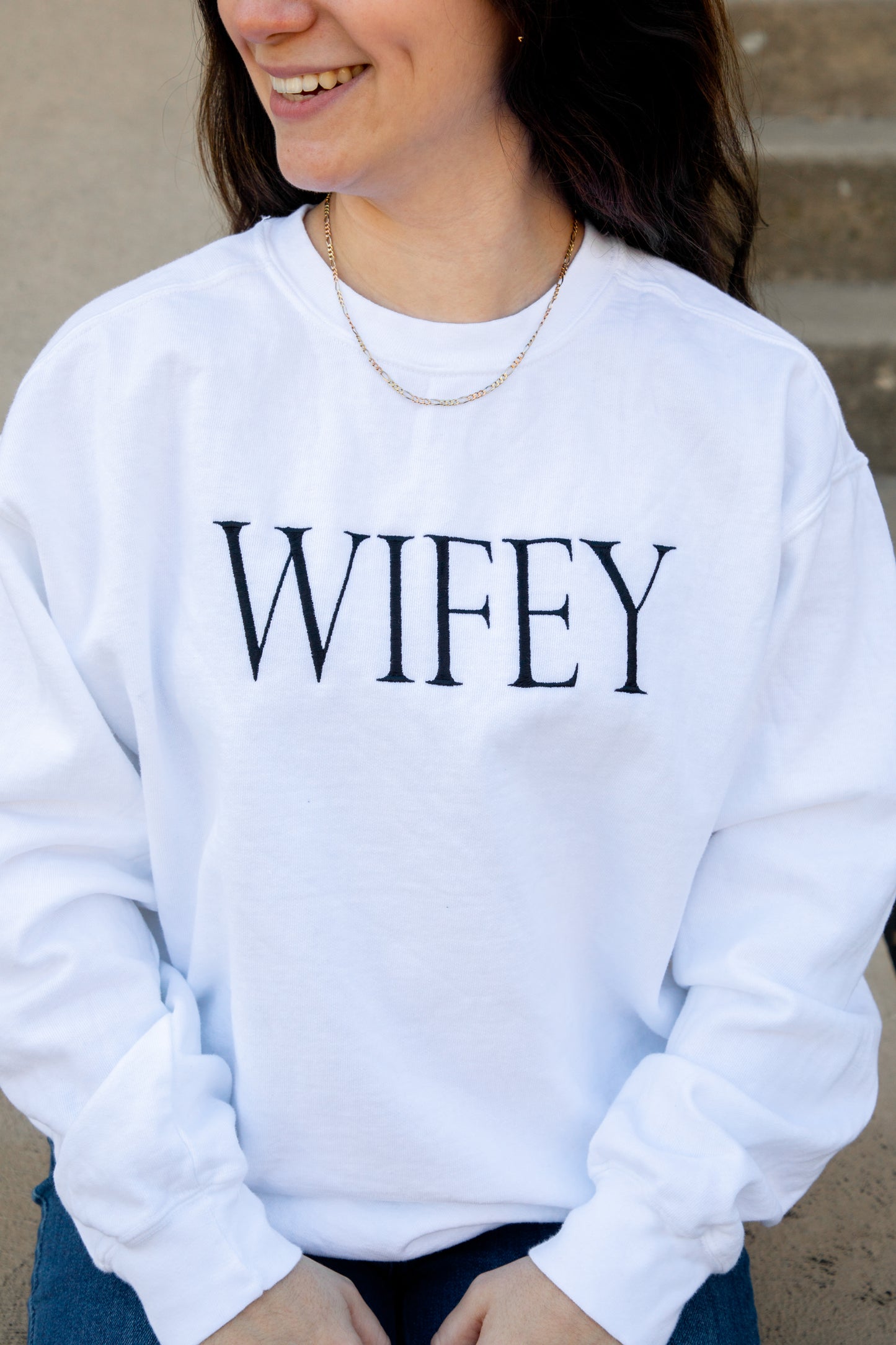 embroidered wifey sweatshirt gift